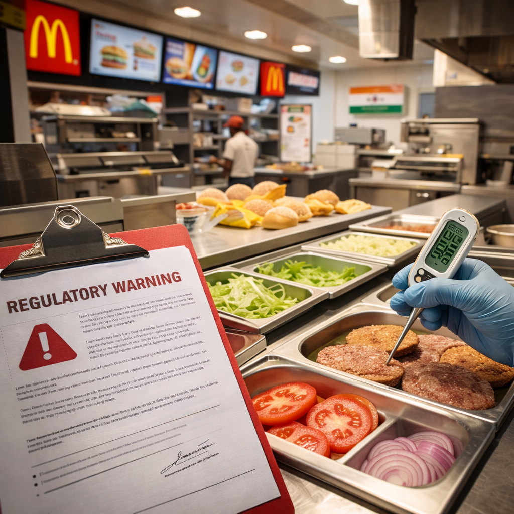 Food Safety Scrutiny Deepens as McDonald’s India Outlet Faces Regulatory Warning Over Ingredient Handling